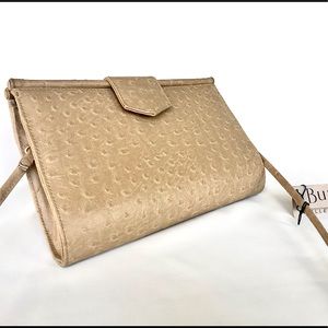 VINTAGE Bueno Faux Ostrich Crossbody Clutch bag